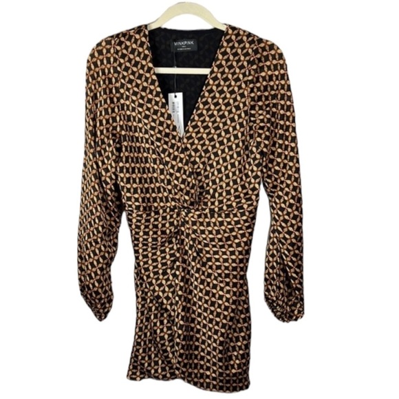 MINKPINK Valentina Mini Dress Revolve Long Sleeve Cocktail Party Dress Size S - Picture 2 of 7